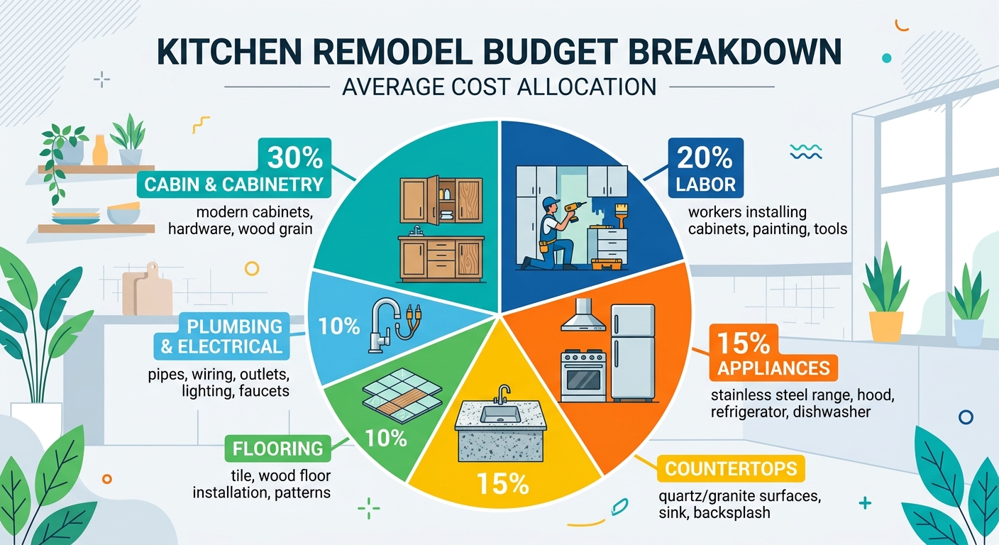 Kitchen remodel budget breakdown by category